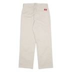 DICKIES Mens Cotton Blend Beige Regular Fit Straight Leg Trousers W28 L28