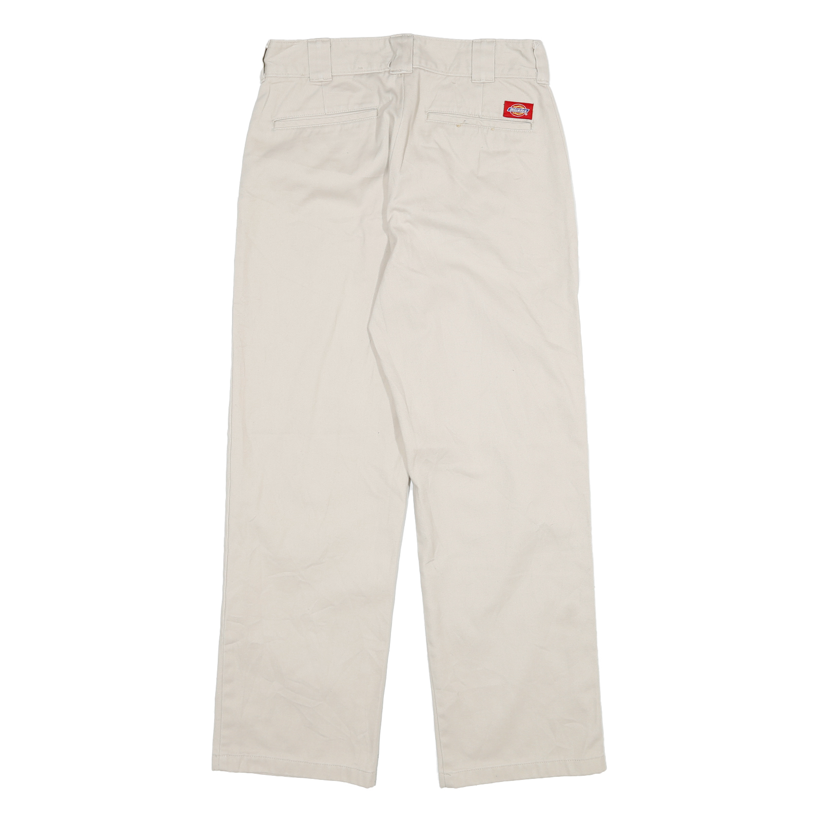 DICKIES Mens Cotton Blend Beige Regular Fit Straight Leg Trousers W28 L28