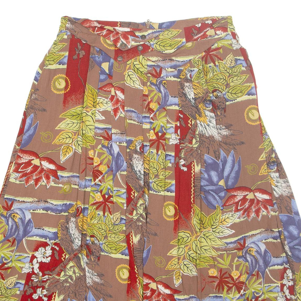 YESSICA Womens A-Line Skirt Brown Long Floral M