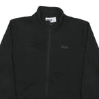FILA Womens Black Jacket M Polyester Blend Zip Logo Plain Casual Activewear