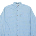 TOMMY HILFIGER Mens Flannel Shirt Blue Check Long Sleeve S