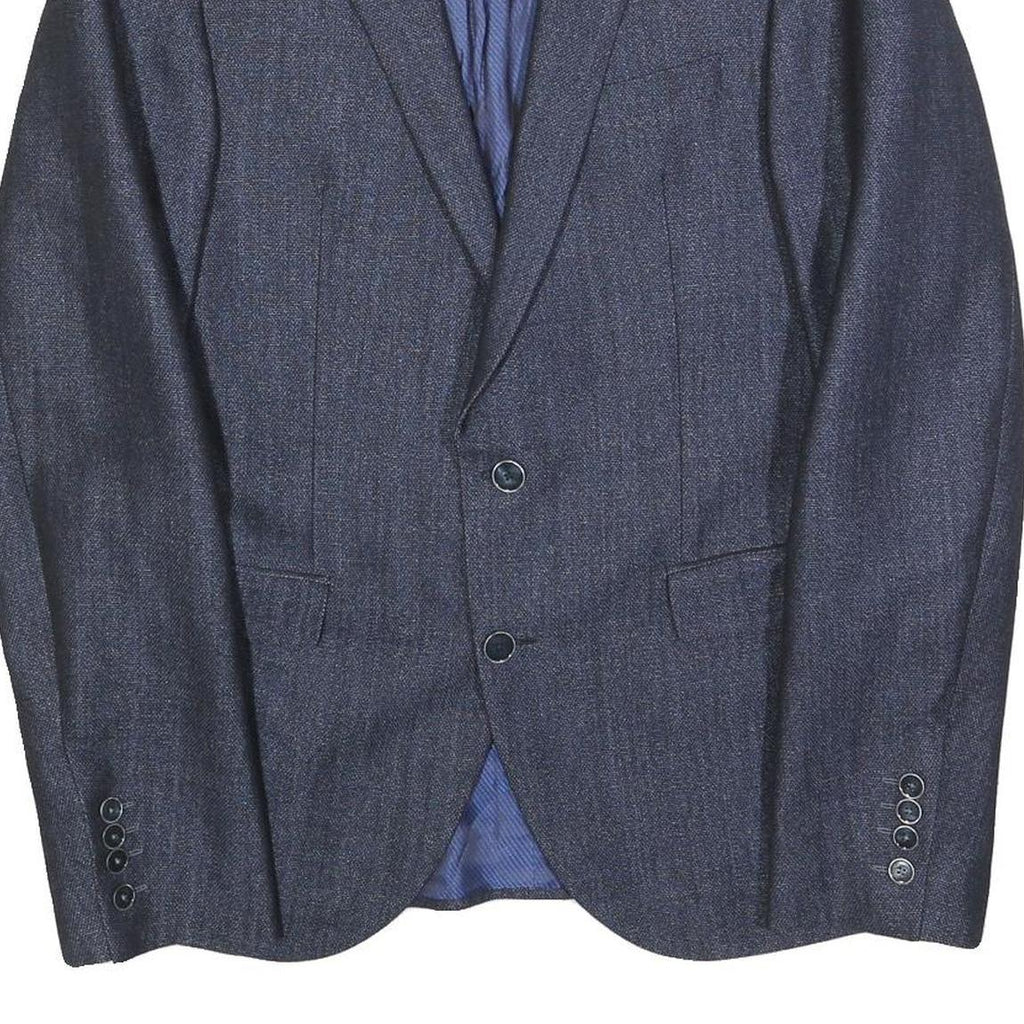 JOOP! Mens Blue Wool Blend Classic Jacket M Button Closure Plain Tailored