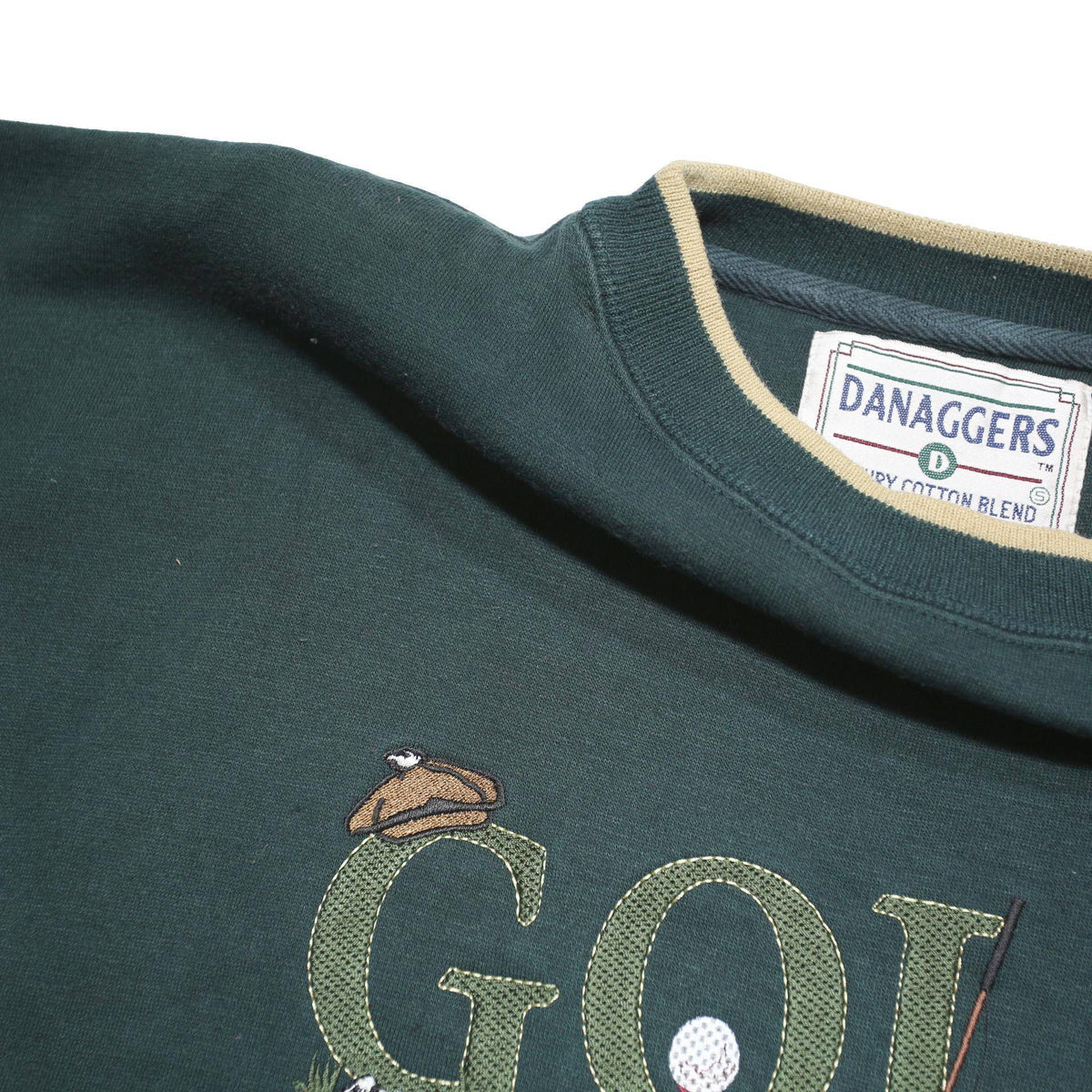 DANAGGERS Mens Green Golf Crew Neck 2XL Cotton Blend Sweatshirt