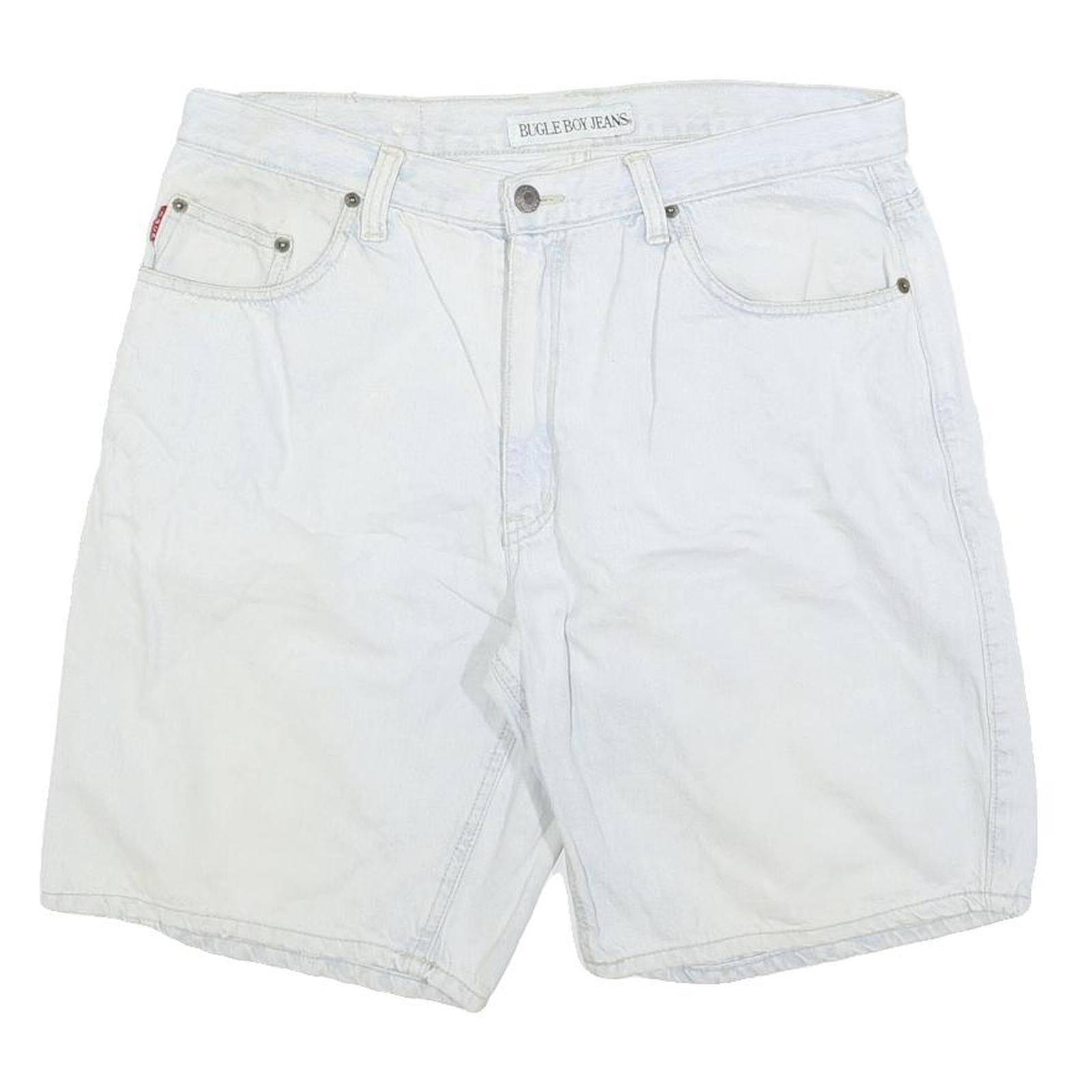 BUGLE BOY Mens Shorts White Casual M W34 Cotton Blend Relaxed Fit
