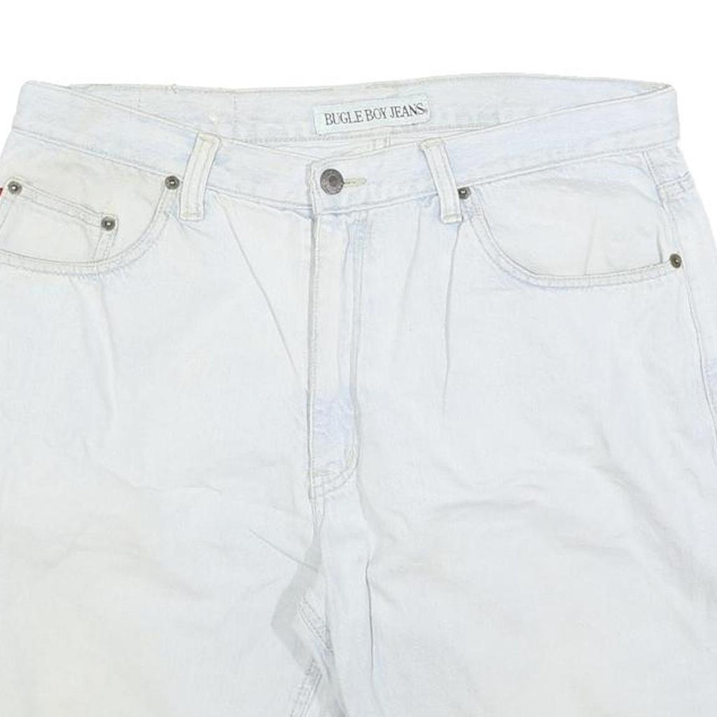 BUGLE BOY Mens Shorts White Casual M W34 Cotton Blend Relaxed Fit