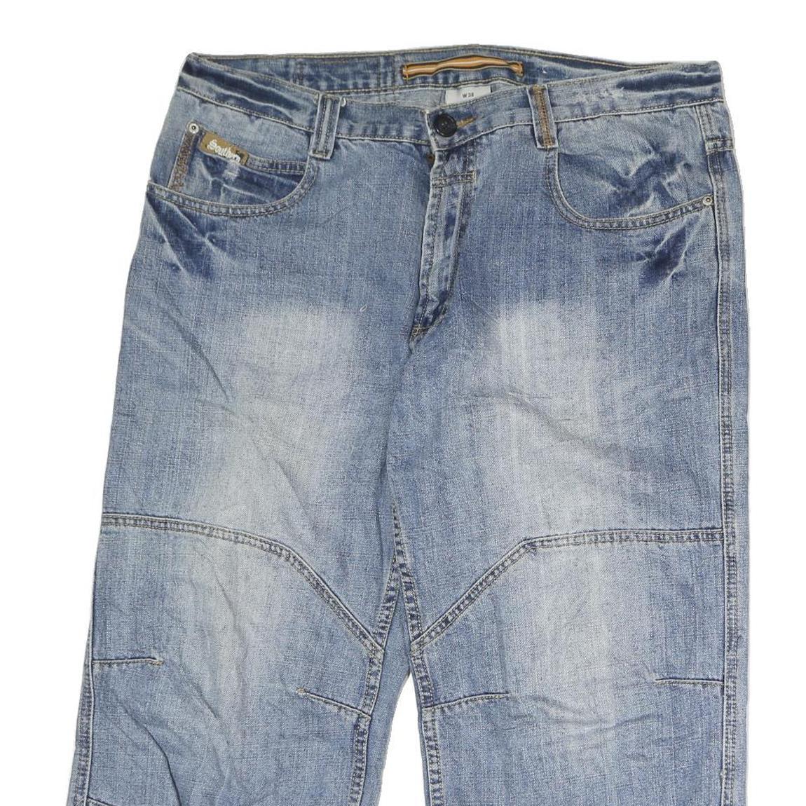 SOUTHERN Mens Shorts Blue Denim Casual M W38 Cotton Relaxed Fit