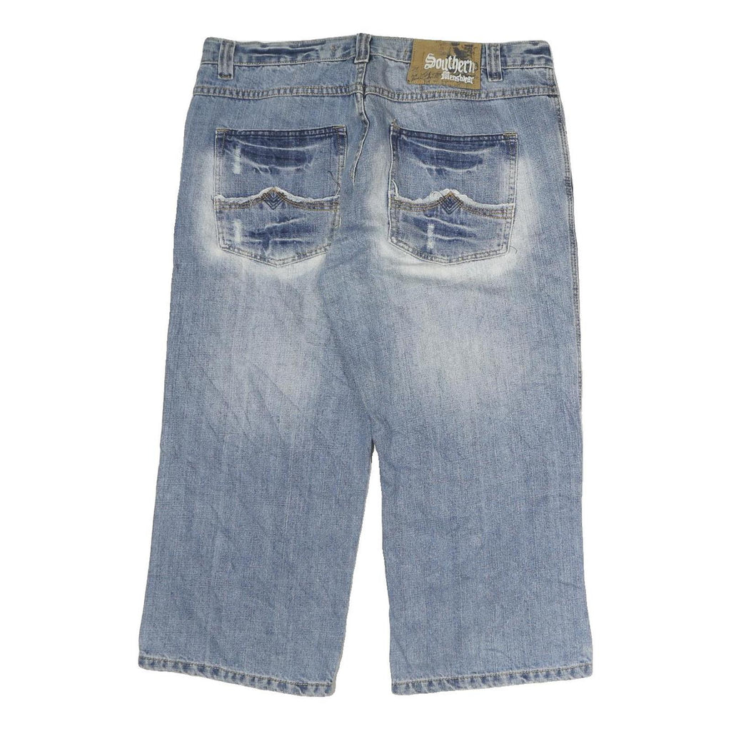 SOUTHERN Mens Shorts Blue Denim Casual M W38 Cotton Relaxed Fit