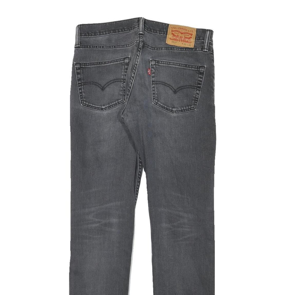 LEVI'S Mens Slim Fit Grey Denim Slim Jeans W30 L31 Stretch Zip Pocket