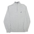 NAUTICA Mens Grey Plain Cotton Pullover Jumper Crew Neck M Classic Comfortable