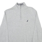 NAUTICA Mens Grey Plain Cotton Pullover Jumper Crew Neck M Classic Comfortable