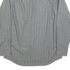 LACOSTE Mens Grey & White Checked Cotton Blend Shirt L Classic Formal Long