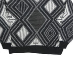IMPACT Womens Black & White Patterned Cotton Jumper Crew Neck Basic Knit L