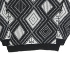 IMPACT Womens Black & White Patterned Cotton Jumper Crew Neck Basic Knit L