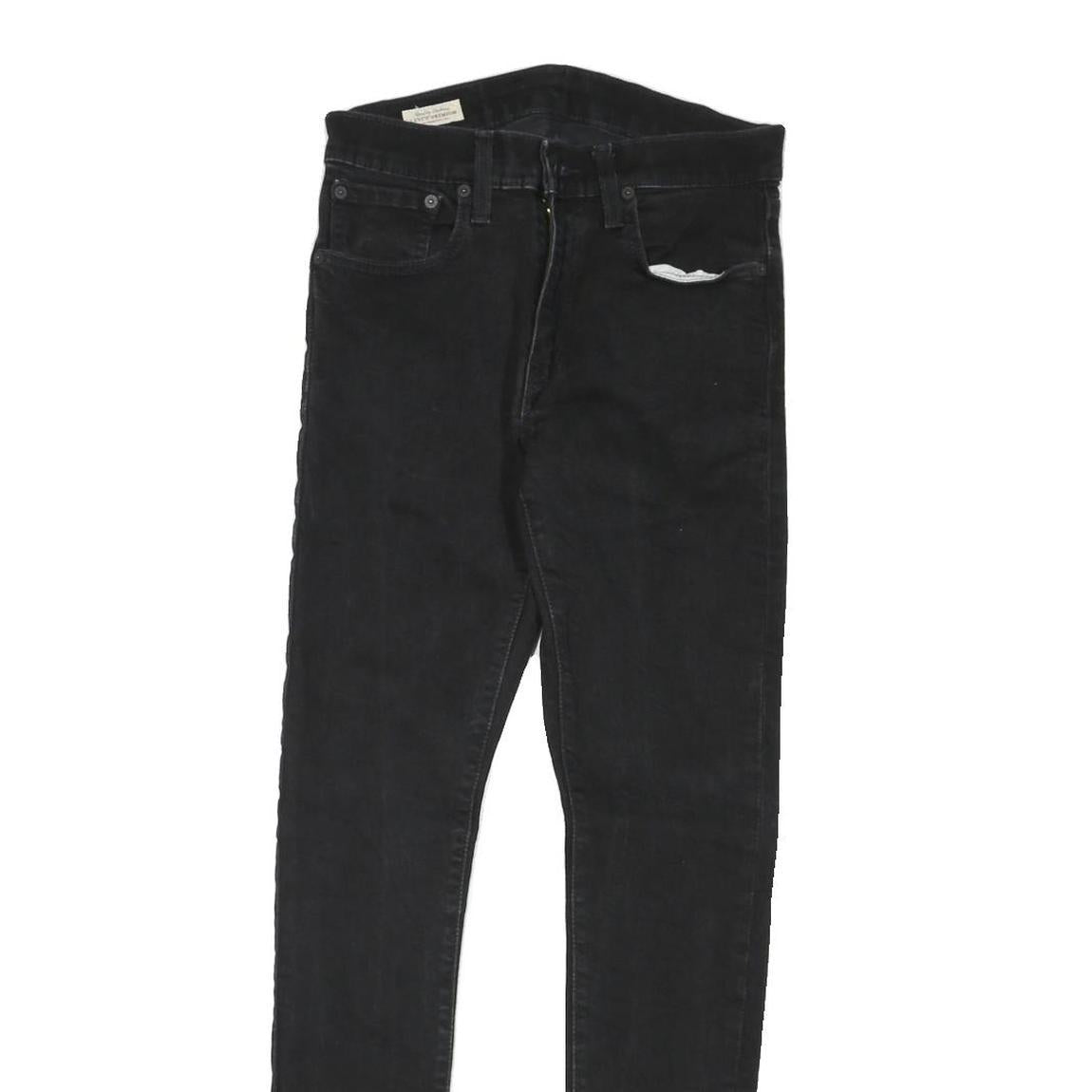 LEVI'S Womens Jeans Black Regular Skinny Denim Raw W28 L30 Stylish Classic
