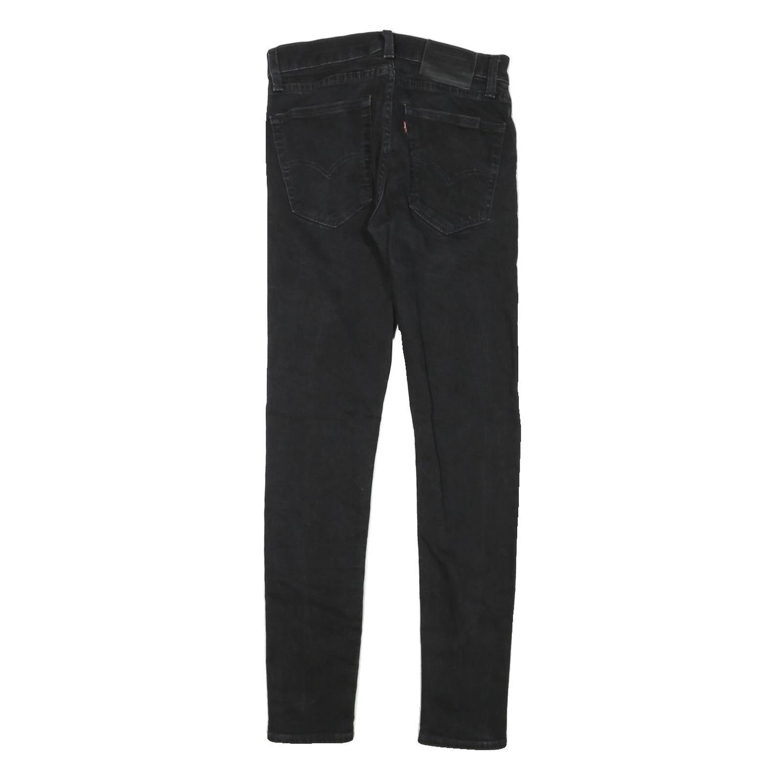 LEVI'S Womens Jeans Black Regular Skinny Denim Raw W28 L30 Stylish Classic