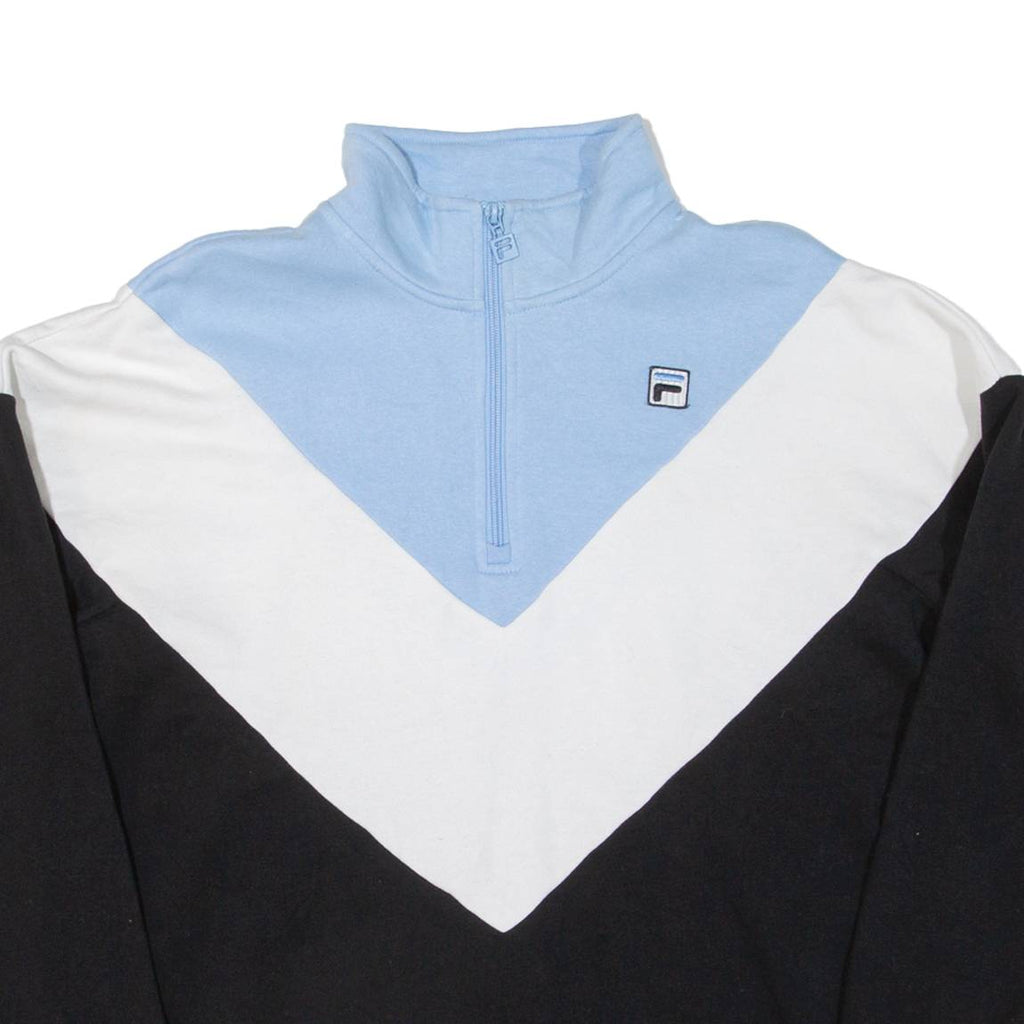 FILA Womens Sweatshirt Blue 1/4 Zip XL