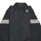 ADIDAS Womens Black Jacket S Polyester Plain Sports Zip Athletic Casual