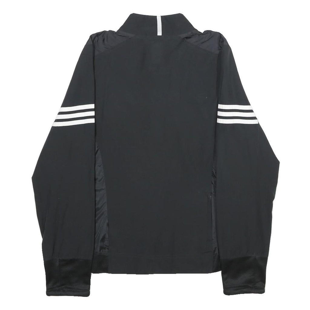 ADIDAS Womens Black Jacket S Polyester Plain Sports Zip Athletic Casual