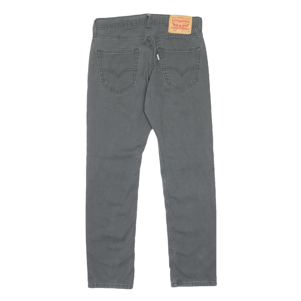 LEVI'S 502 Mens Jeans Grey Slim Straight Denim Medium W29 L30 Cotton Blend Zip