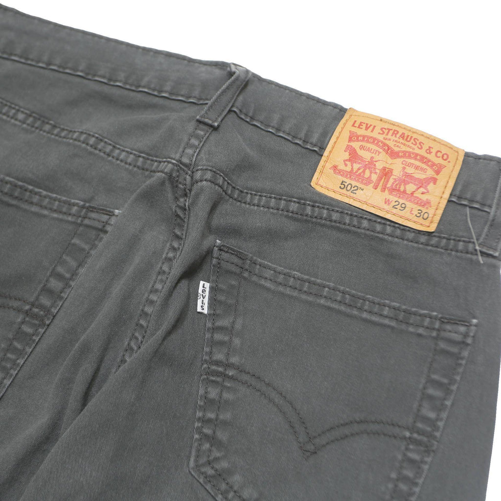 LEVI'S 502 Mens Jeans Grey Slim Straight Denim Medium W29 L30 Cotton Blend Zip