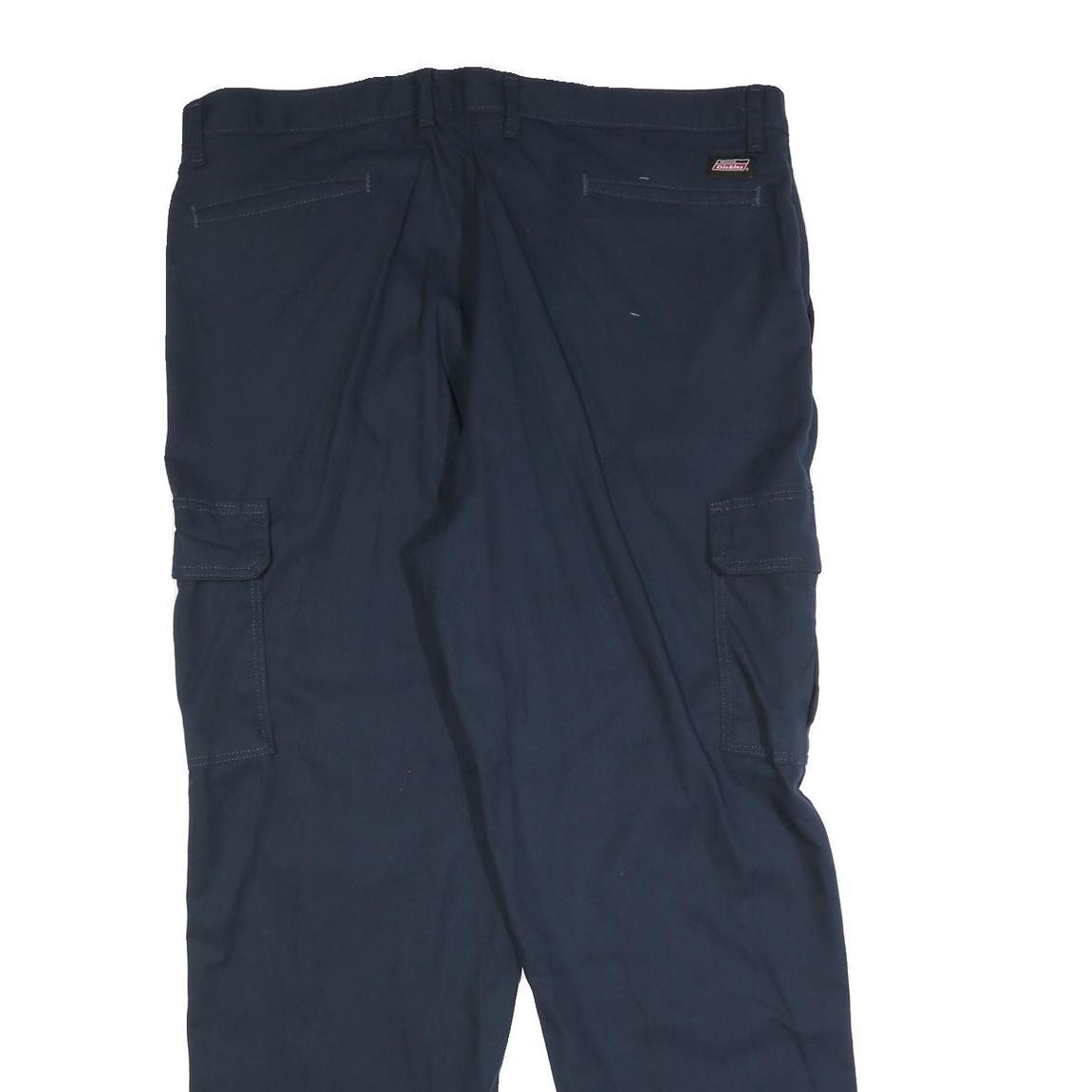RED KAP Mens Cotton Blend Blue Regular Fit Cargo Trousers W40 L32 Workwear