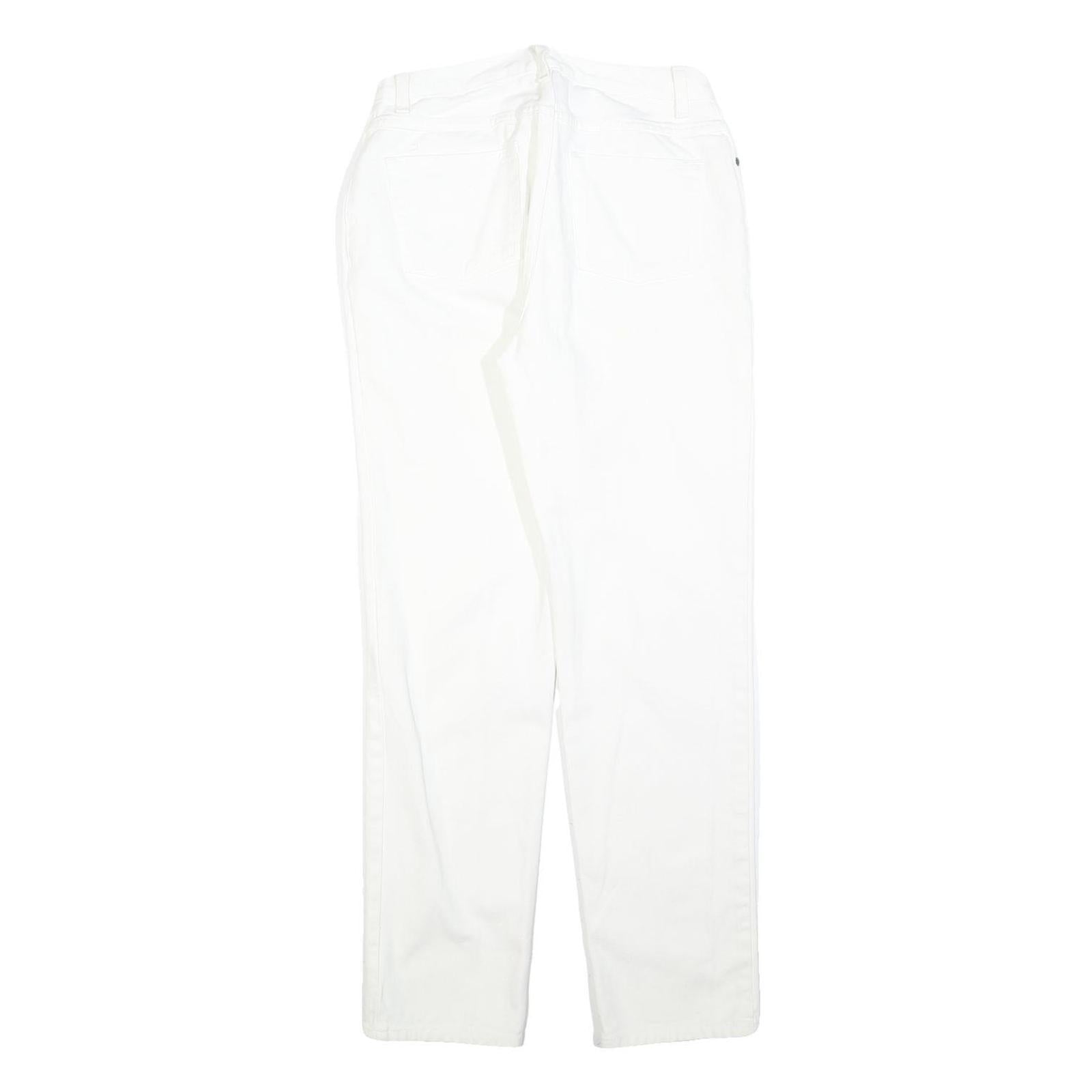 JEANOLOGY Womens White Regular Fit Straight Denim Jeans W28 L30 Zip Cotton Blend