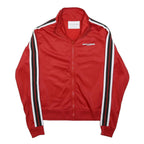SUPPLY & DEMAND Womens Red Black & White Track Jacket UK 10 Polyester Zip Casual