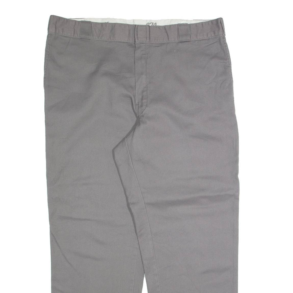 DICKIES Chino Mens Trousers Grey Regular Straight W40 L30