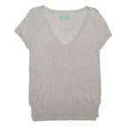 ZADIG & VOLTAIRE Womens Grey Plain Pullover Jumper V-Neck Basic Knit S Soft
