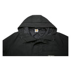 CARHARTT Mens Black Workwear Jacket XL Woven Hooded Zip Outerwear Outdoor