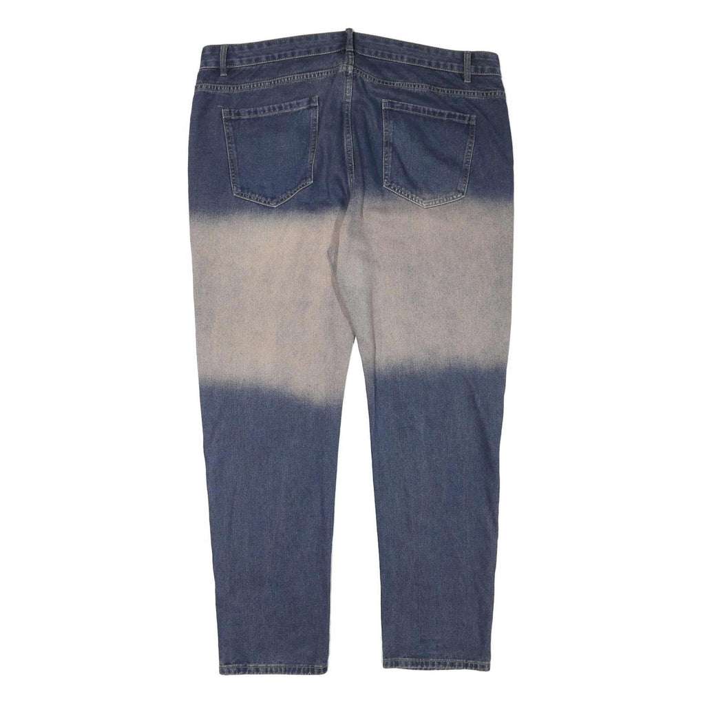 Blue Mens Slim Cotton Blend Denim Jeans W42 L31 Patch Detail Casual