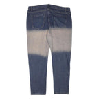 Blue Mens Slim Cotton Blend Denim Jeans W42 L31 Patch Detail Casual