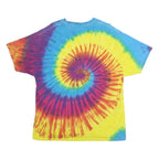 HANES Mens Yellow & Blue Tie Dye Coos Bay Oregon Graphic T-Shirt XL Short Sleeve