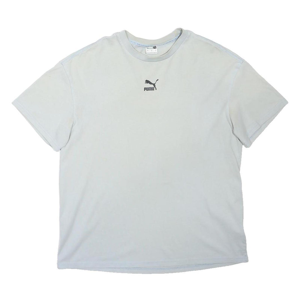 PUMA Mens White S Short Sleeve Crew Neck Cotton Blend Graphic T-Shirt
