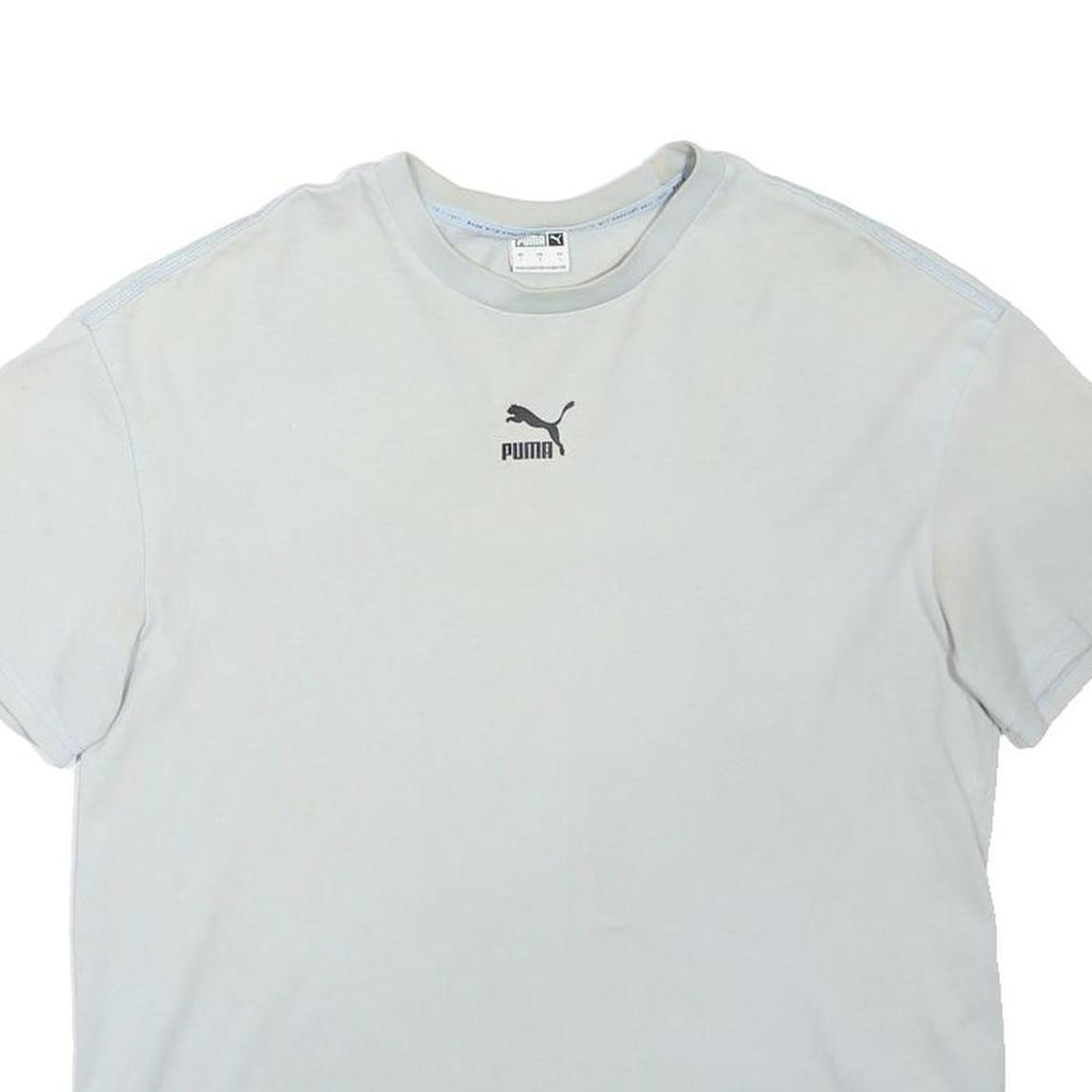 PUMA Mens White S Short Sleeve Crew Neck Cotton Blend Graphic T-Shirt