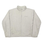 COLUMBIA Mens White XL Cotton Blend Jacket Plain Zip Front Outdoor Casual