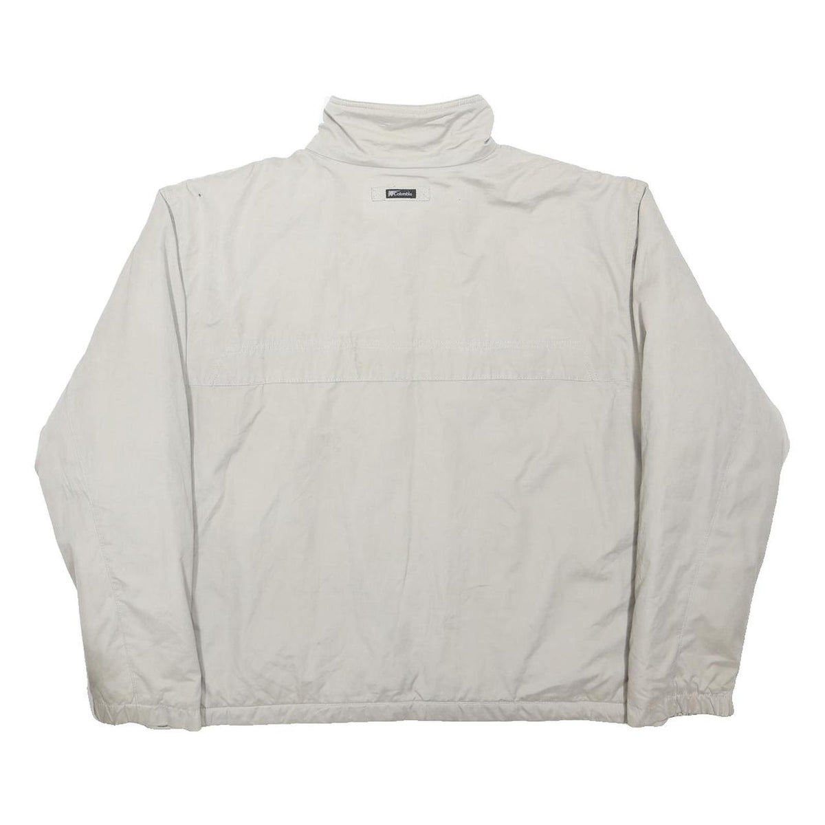 COLUMBIA Mens White XL Cotton Blend Jacket Plain Zip Front Outdoor Casual