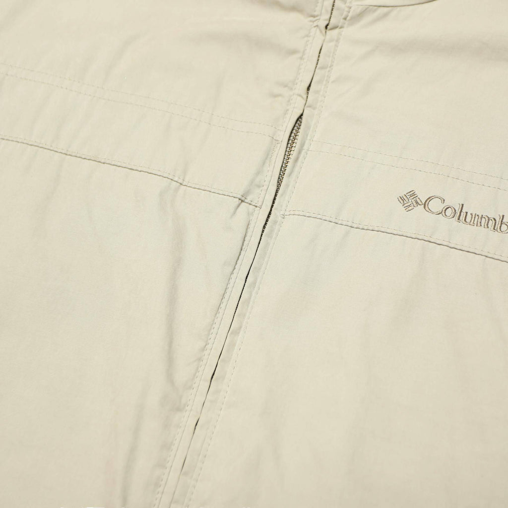 COLUMBIA Mens White XL Cotton Blend Jacket Plain Zip Front Outdoor Casual