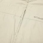 COLUMBIA Mens White XL Cotton Blend Jacket Plain Zip Front Outdoor Casual