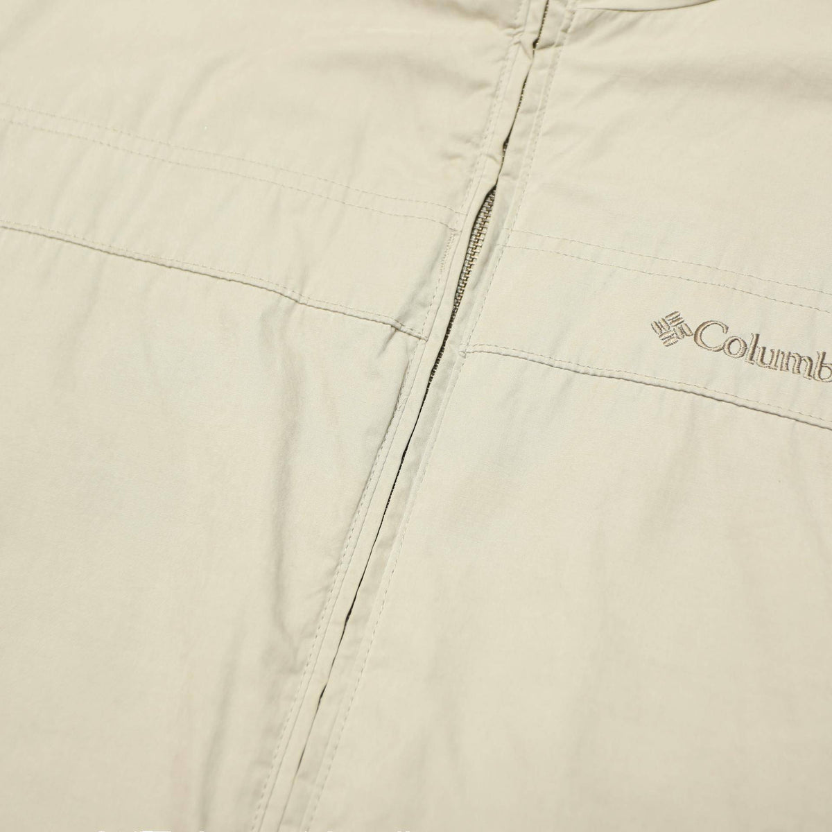 COLUMBIA Mens White XL Cotton Blend Jacket Plain Zip Front Outdoor Casual