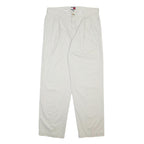 TOMMY HILFIGER Mens Cotton Cream Relaxed Straight Trousers W35 L32 Classic