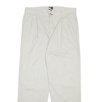 TOMMY HILFIGER Mens Cotton Cream Relaxed Straight Trousers W35 L32 Classic