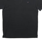 TOMMY HILFIGER Mens Black Short Sleeve Plain 2XL Cotton Polo Shirt