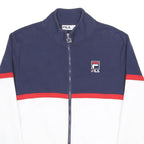 FILA Mens Navy & White Zip Cotton Blend Jacket L Sports Casual Retro