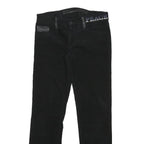 PEACE Womens Slim Black Cotton Blend Skinny Trousers W28 L27 Zip Casual