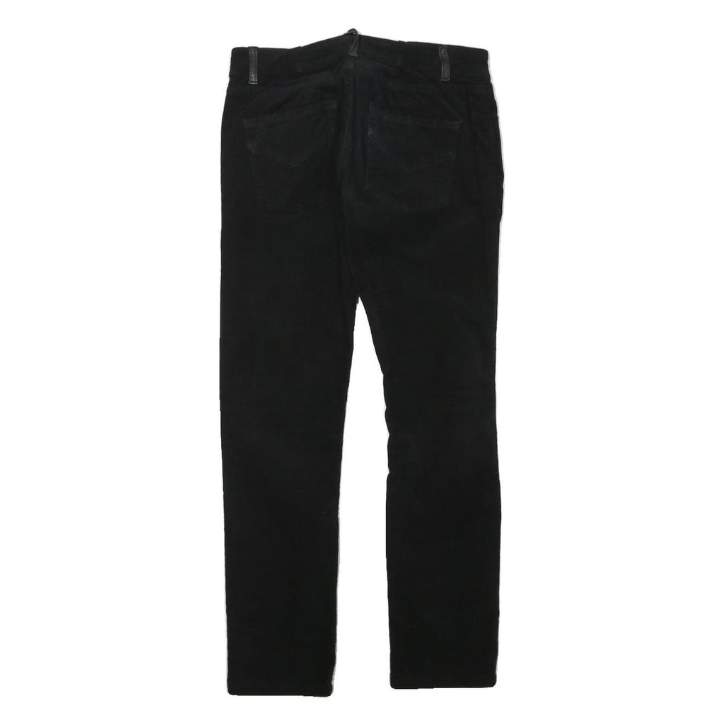 PEACE Womens Slim Black Cotton Blend Skinny Trousers W28 L27 Zip Casual