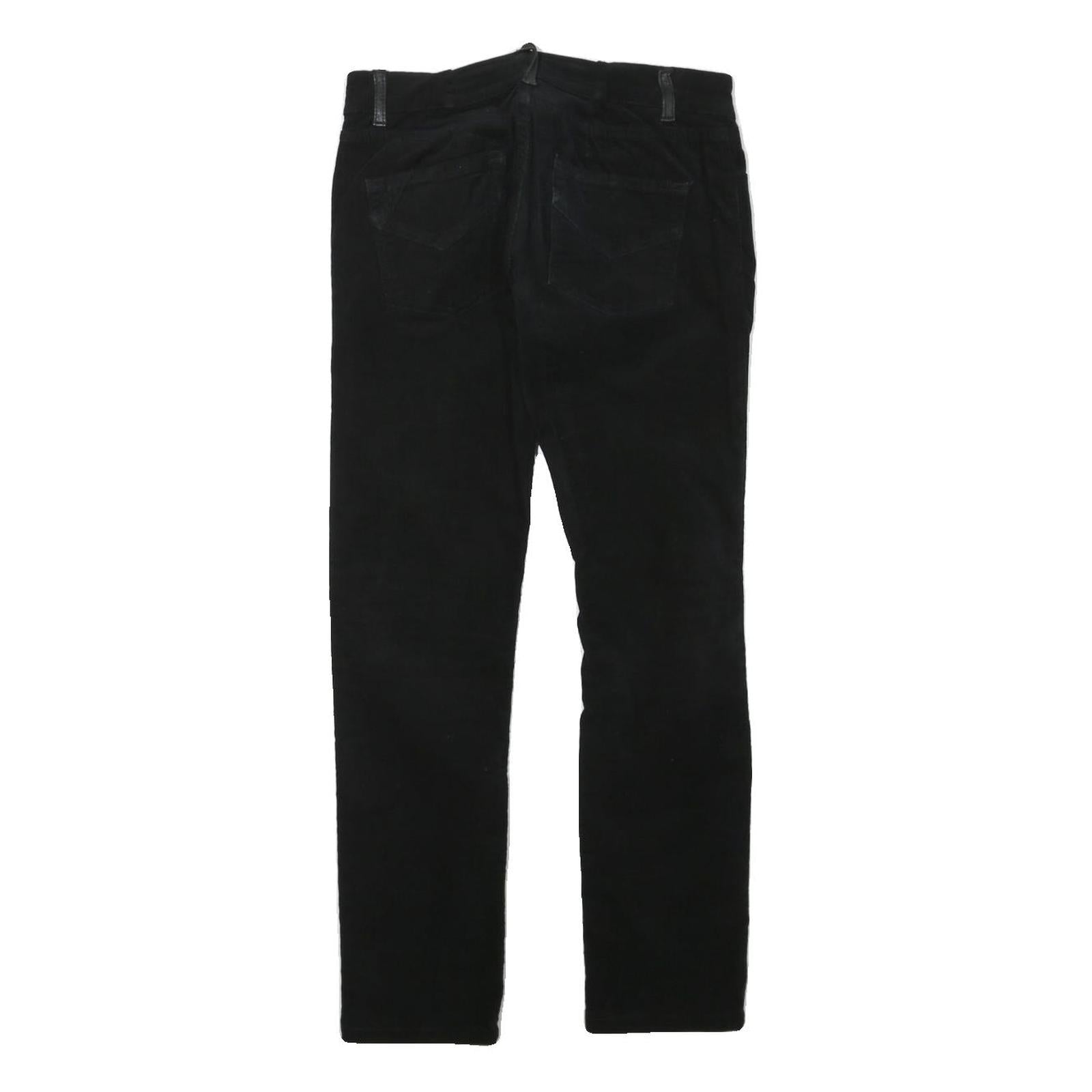 PEACE Womens Slim Black Cotton Blend Skinny Trousers W28 L27 Zip Casual