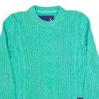SUPERDRY Womens Jumper Green Cable Knit XS