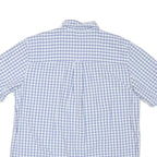 CHAPS Mens Blue & White Checked Shirt L Button-Down Collar Short Sleeve Cotton