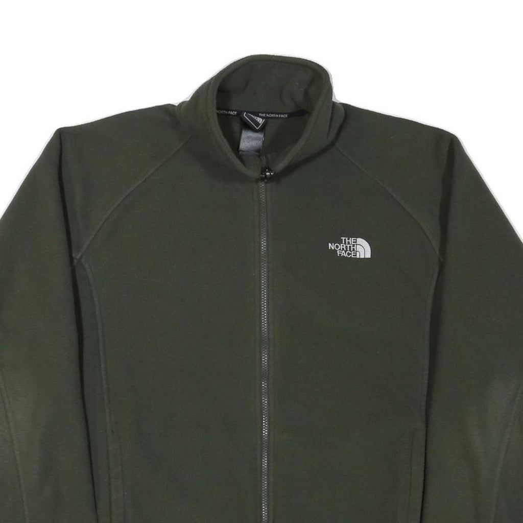 THE NORTH FACE Mens Green Jacket L Polyester Blend Zip Plain Outdoor Casual